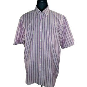 Peter Millar Mens Style XL Short Sleeve Business Dress Shirt Rose Blue Luxury